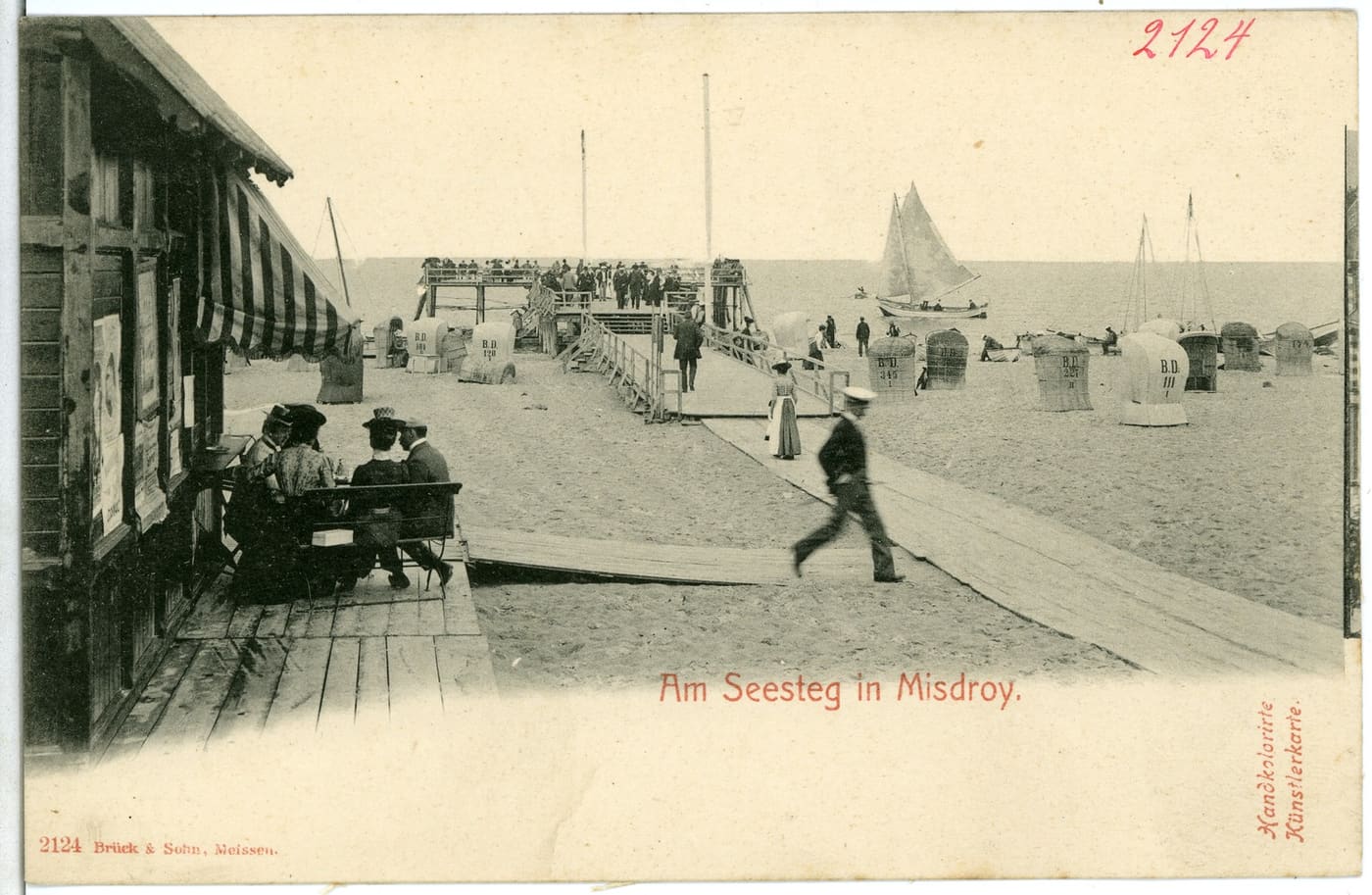 Pomost w Misdroy, pocztówka z 1901 roku